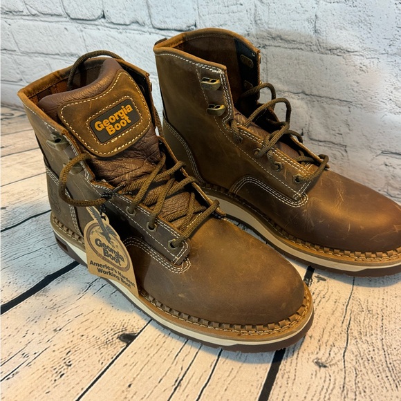 GEORGIA BOOT AMP LT WEDGE WOMEN'S WORK BOOT 7.5 - Picture 2 of 4